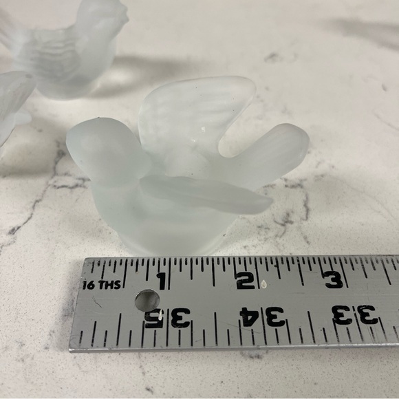 Vintage Set 4 Colonial Candle Cape Cod Small Frosted Glass Bird Candle Holders - Picture 8 of 16